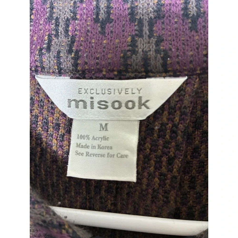 Exclusively Missook Full Zip Cardigan Aztec Print Medium Casual Western Money